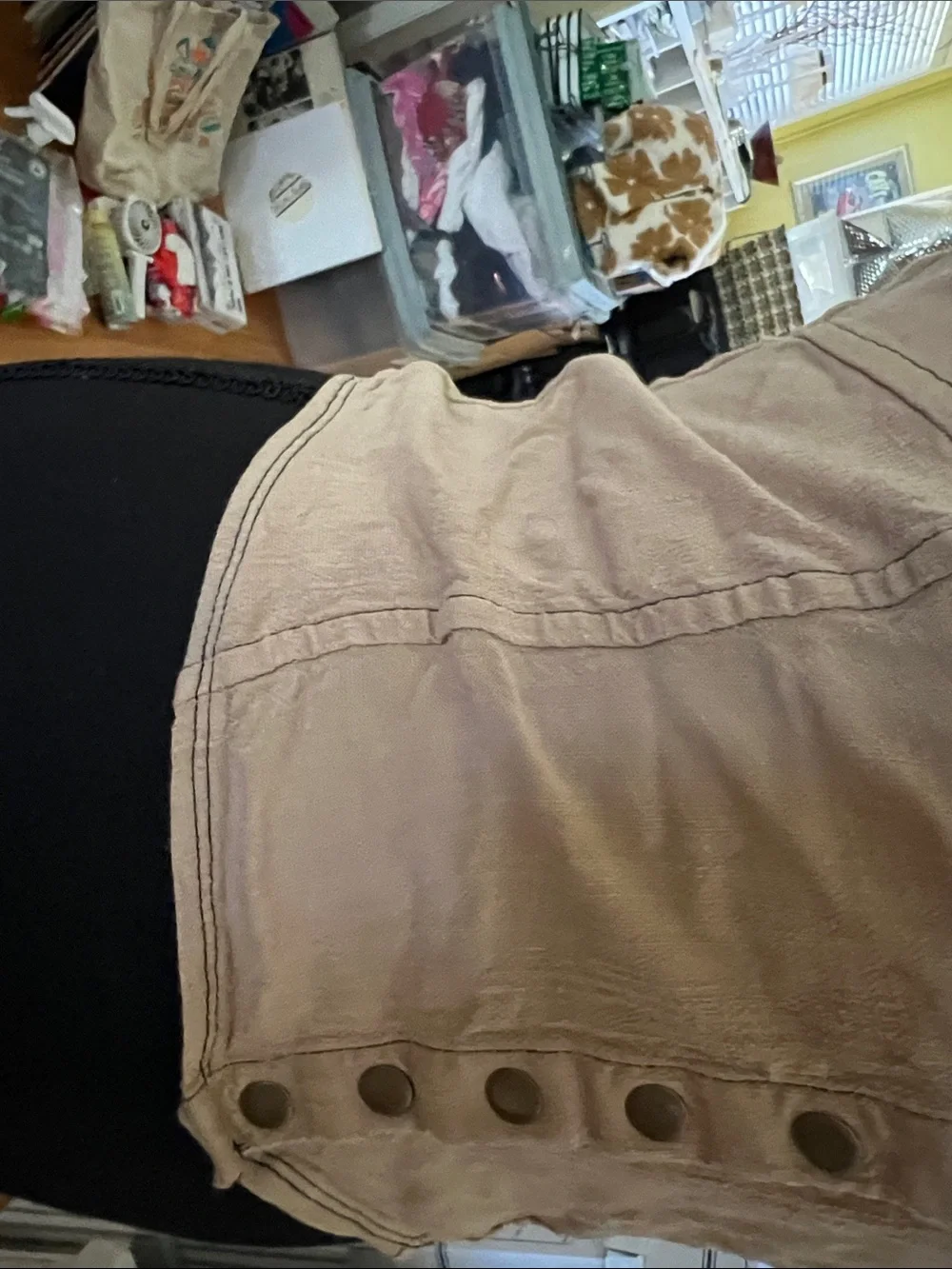 Free People Beige Button-Front Corset Cami